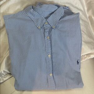 Ralph Lauren Blue Checkered Men's long sleeve Shirt